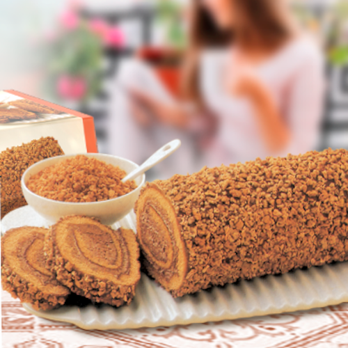 Praline Cookie Italian Premium Swiss Roll Cake Freddi 300g